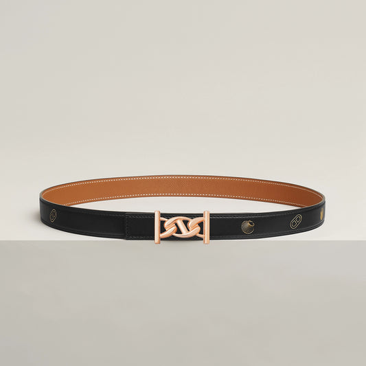 MY H BELT BUCKLE & REVERSIBLE LEATHER STRAP 24 MM