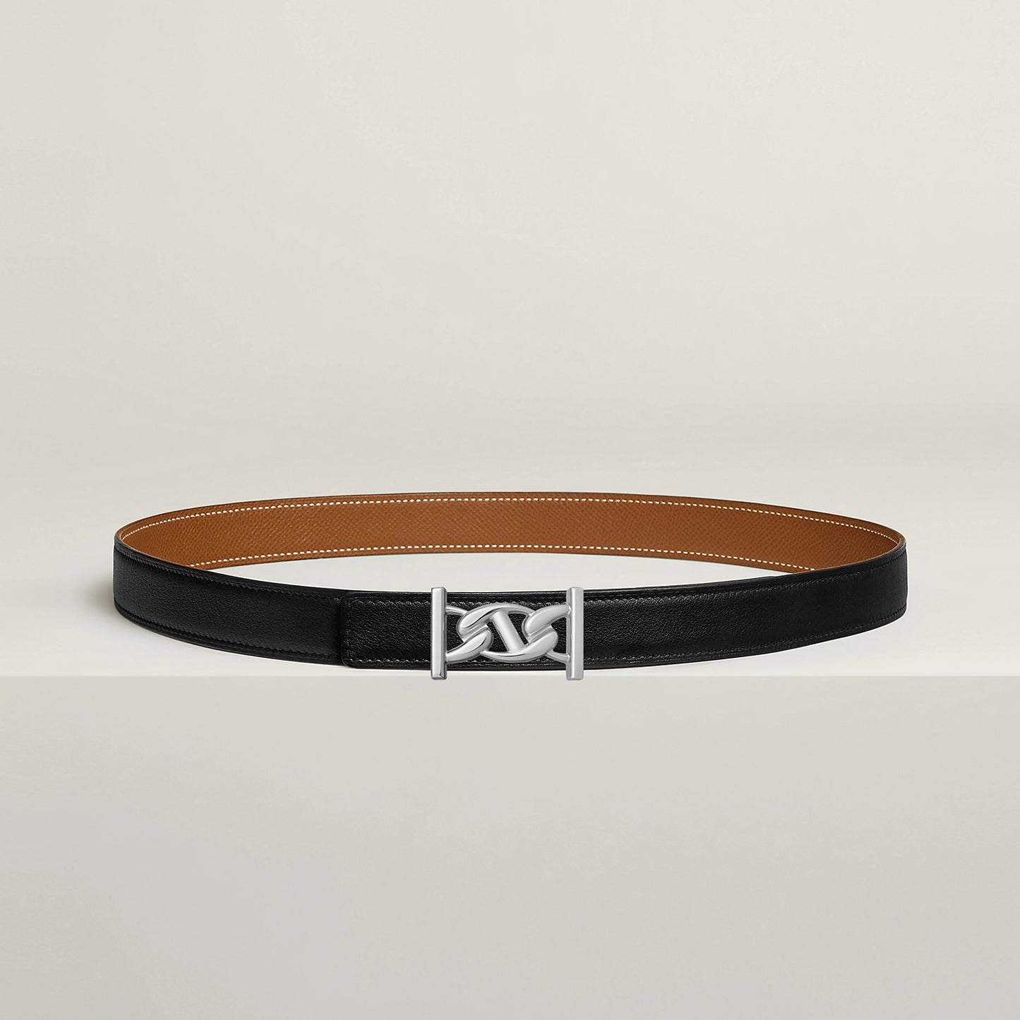 MY H BELT BUCKLE & REVERSIBLE LEATHER STRAP 24 MM