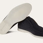 Navy Blue - Light Wood Smoke LORO PIANA  Open Walk Ankle Boot