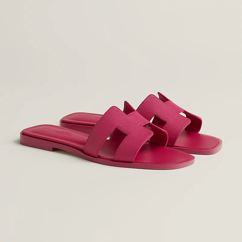 Rose Vermillon - Beige Perlino Oran sandal
