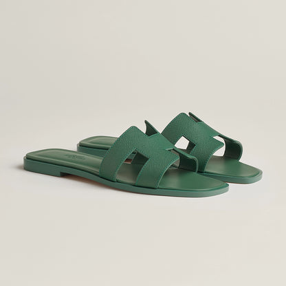 Vert Lierre - Orange Corail Oran sandal
