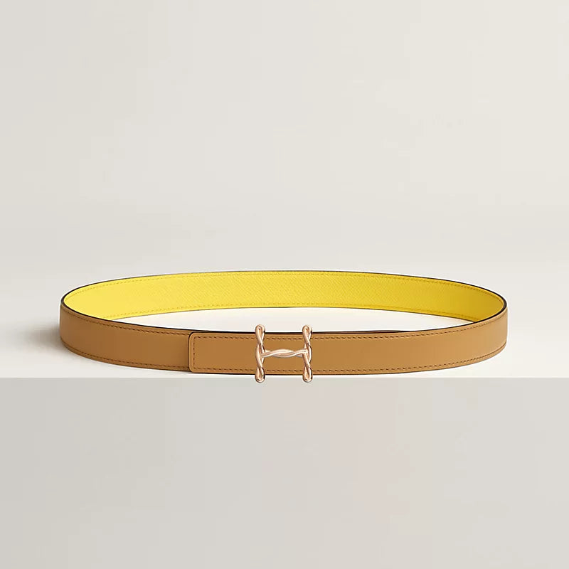 H Torsade Belt Buckle & Reversible Leather Strap 24 MM