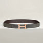 H Belt Buckle & Reversible Leather Strap 32 MM