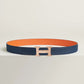 H Belt Buckle & Reversible Leather Strap 32 MM