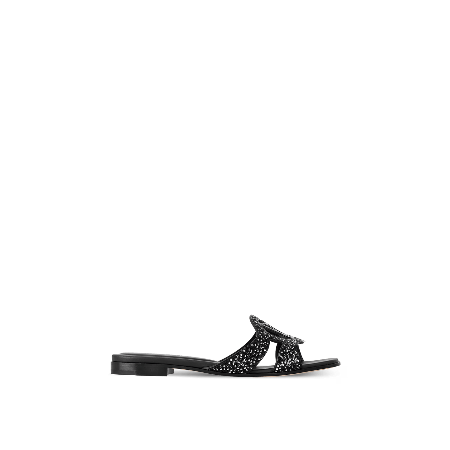 Black/White LV Isola Flat Mule