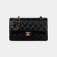 Flap Quilted Shoulder Bag with Chain Detail