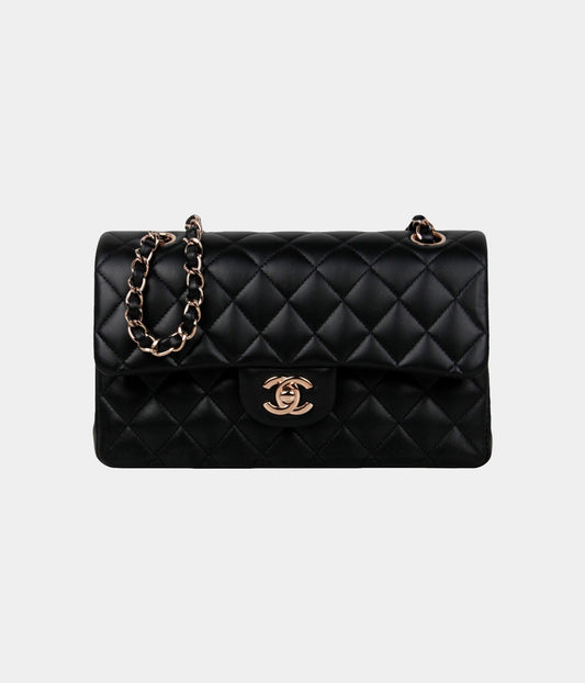 Flap Quilted Shoulder Bag with Chain Detail