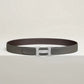H Belt Buckle & Reversible Leather Strap 32 MM