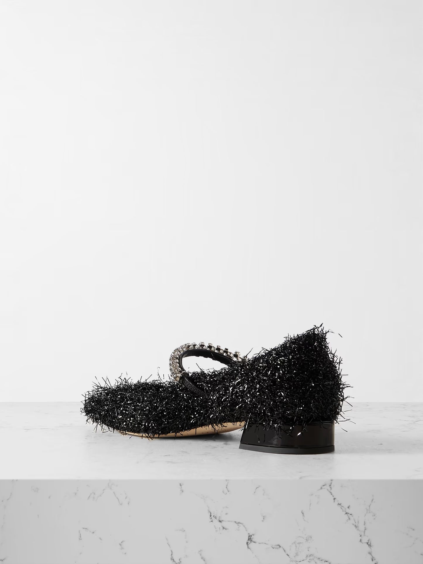 JIMMY CHOO Bing 25 crystal-embellished tinsel pumps