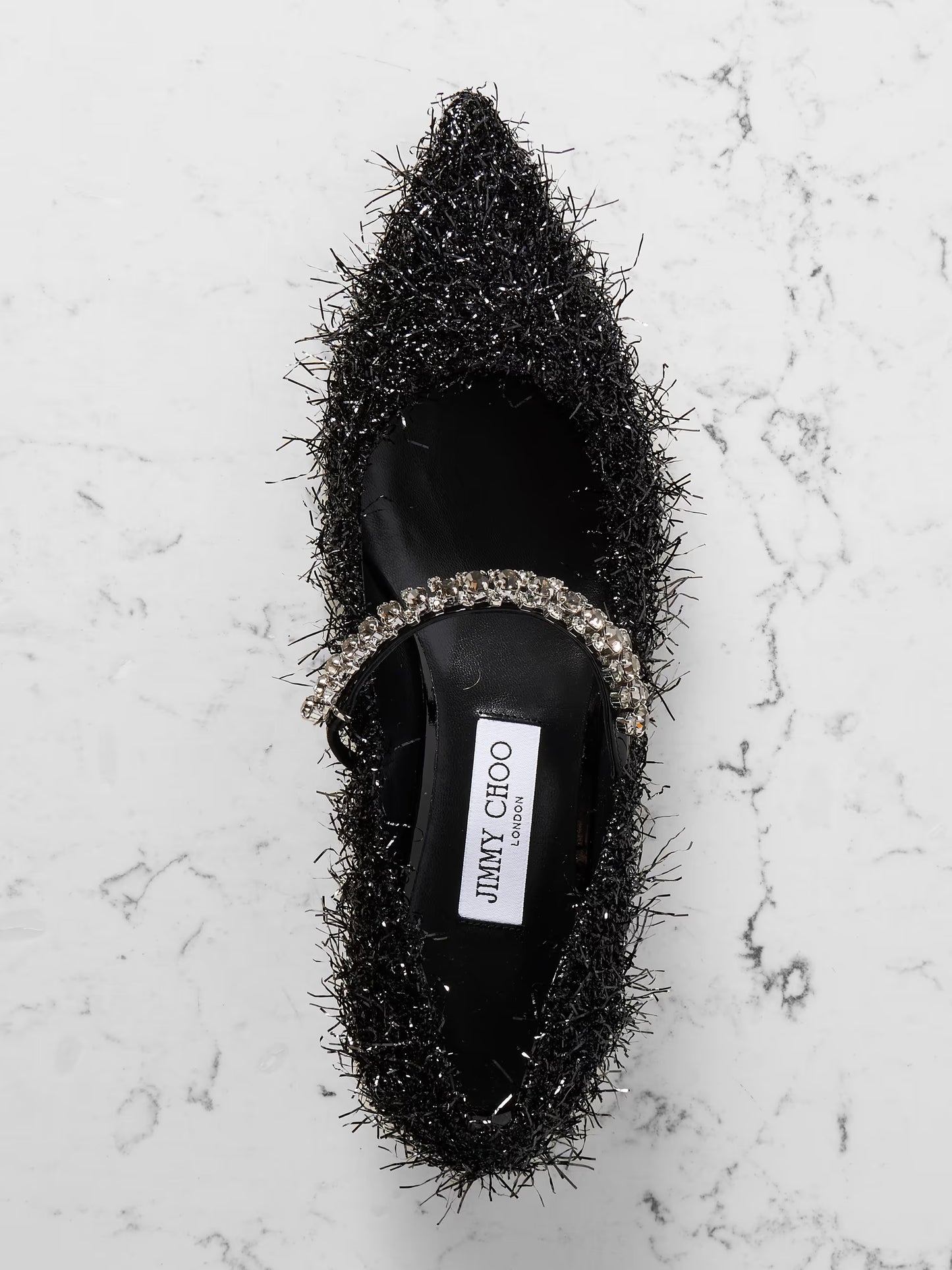 JIMMY CHOO Bing 25 crystal-embellished tinsel pumps