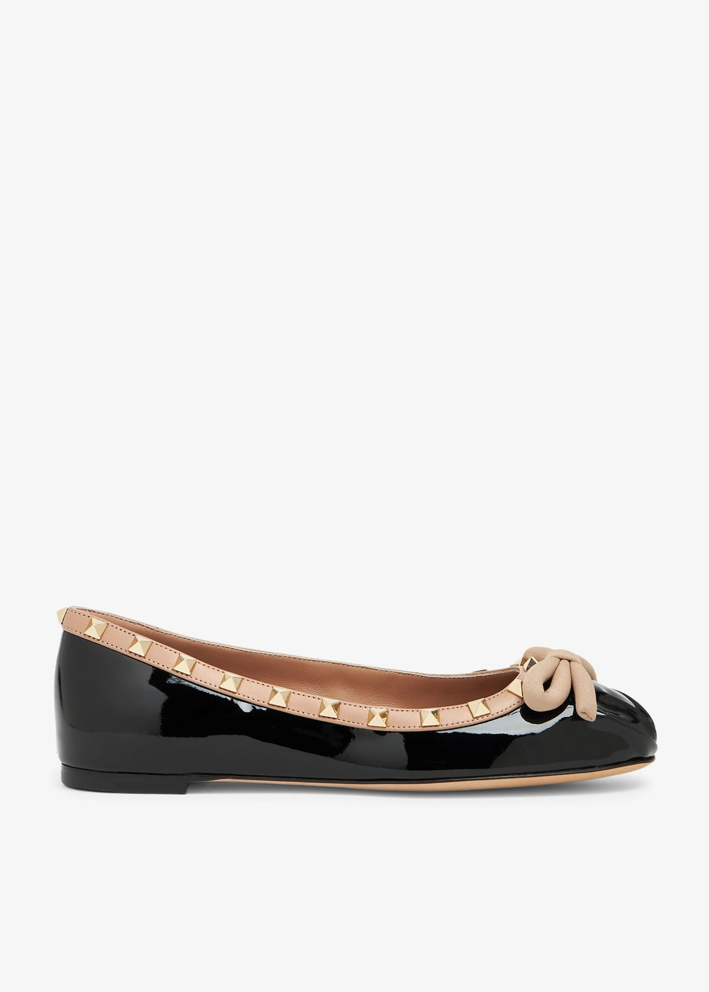 Rockstud patent leather ballerinas