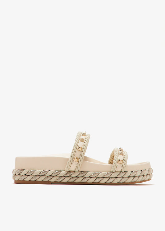 Valentino Garavani Rockstud Torchon slide sandals