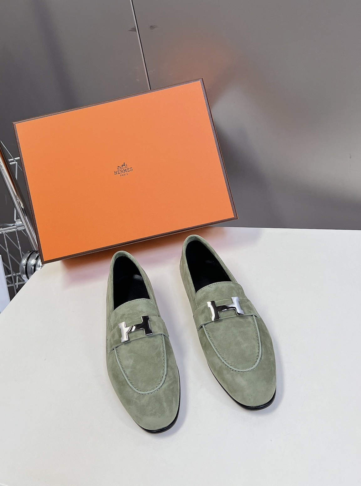 Green Suede Loafers